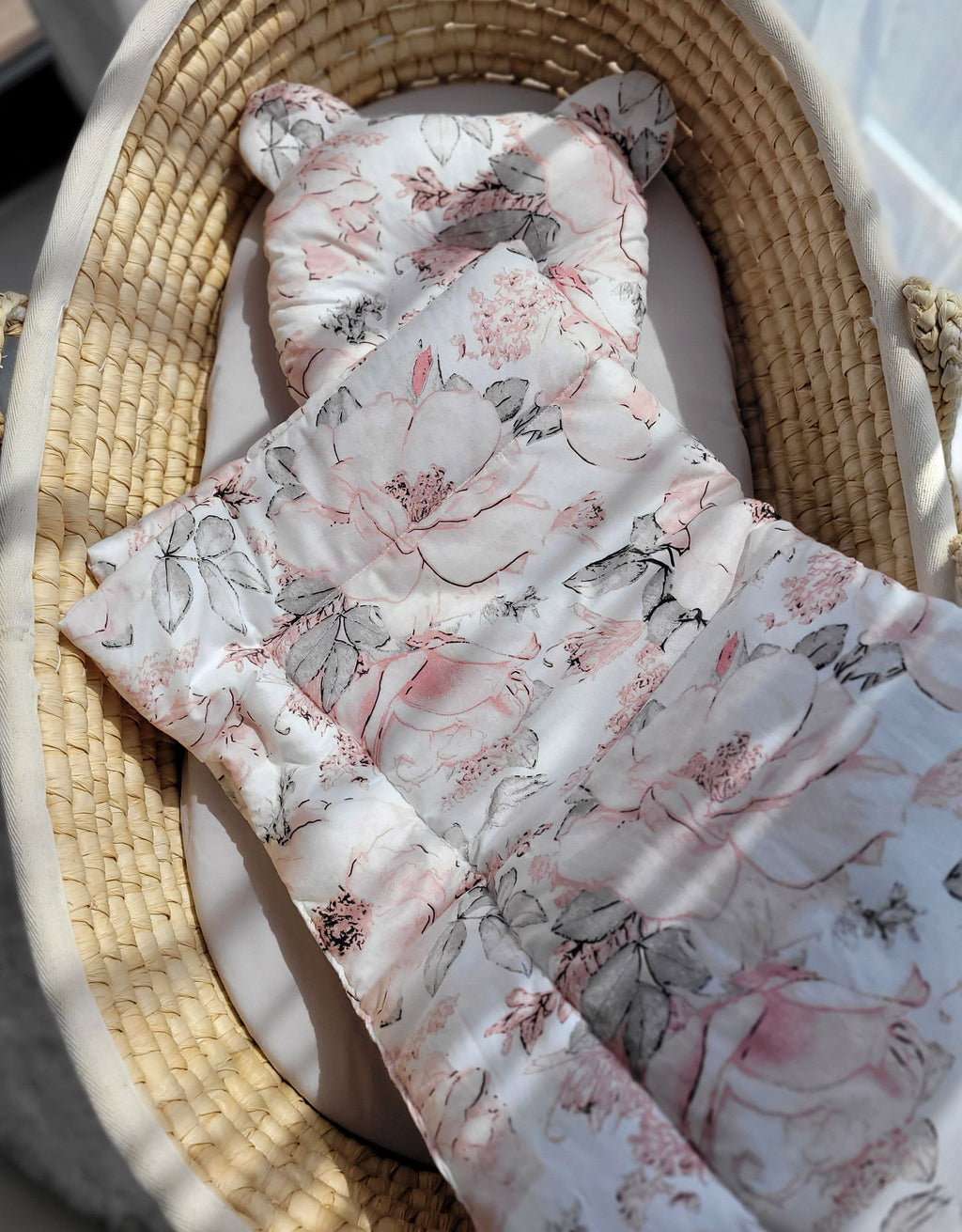 Duvet with pillow Teddy - 2pcs set - sepia roses