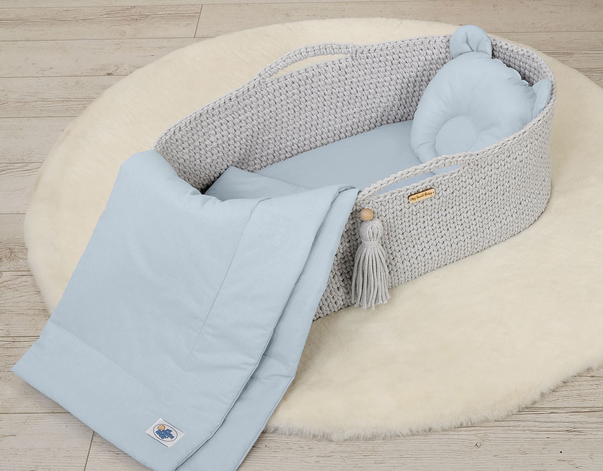Blanket with pillow - 2pcs set - blue