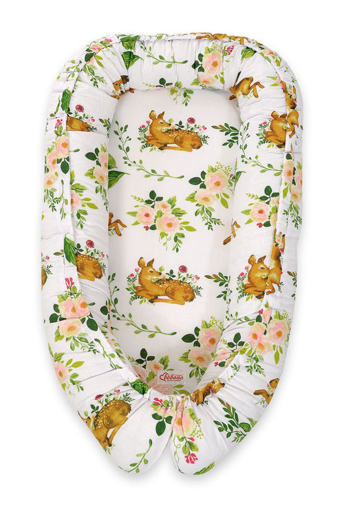 Baby nest double-sided Premium Cocoon for infants BOBONO - in the forest