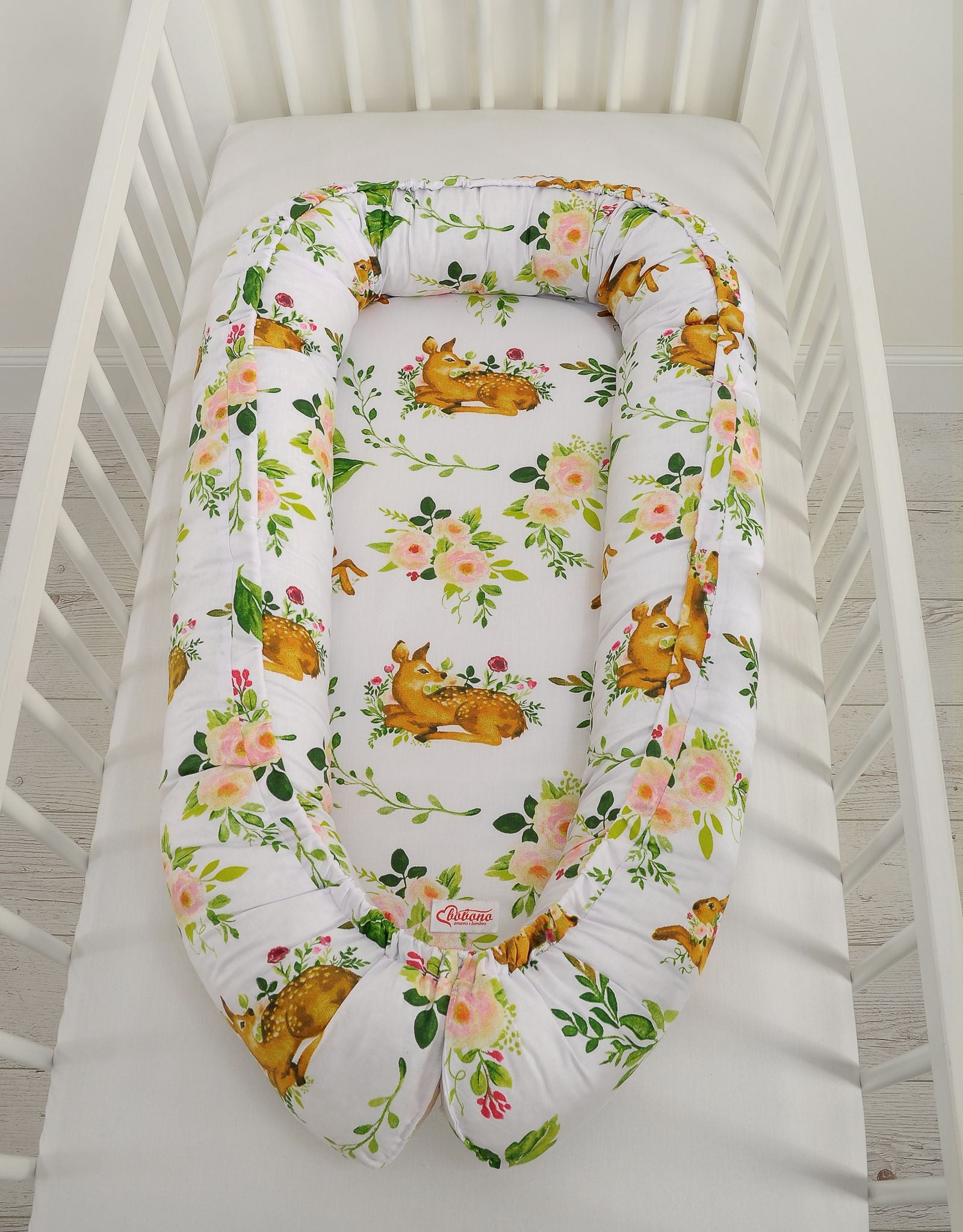 Baby nest double-sided Premium Cocoon for infants BOBONO - in the forest
