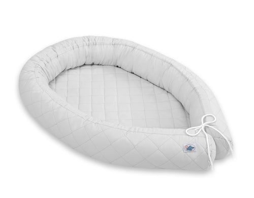 2-in-1 - Baby nest quilted - snake pillow bumper - gray