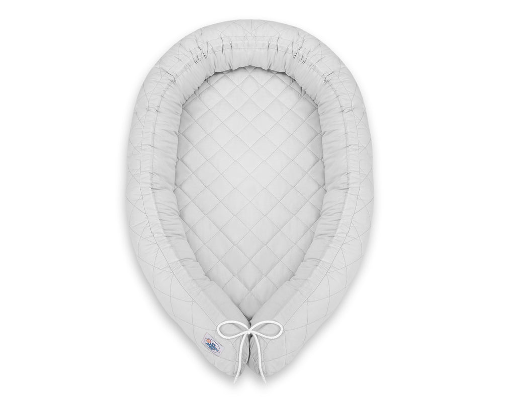 2-in-1 - Baby nest quilted - snake pillow bumper - gray