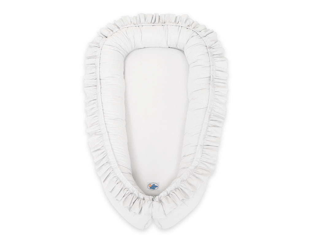 Baby nest Premium Cocoon for infants with a ruffle MY SWEET BABY- white
