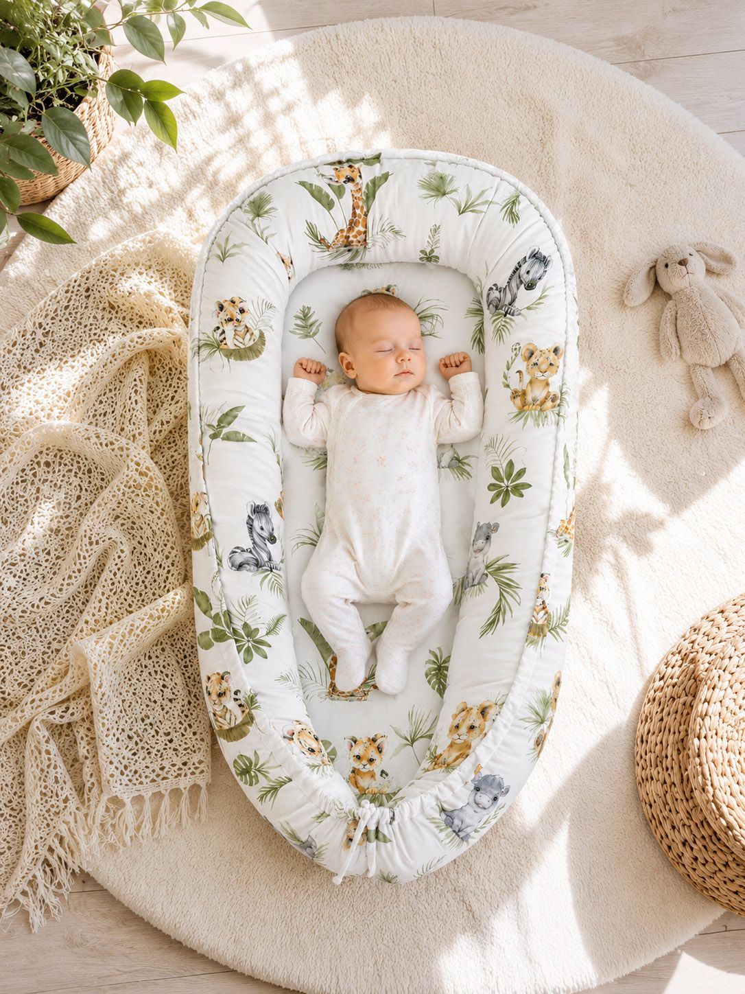Baby nest double-sided Premium Cocoon for infants MY SWEET BABY- Little Safari