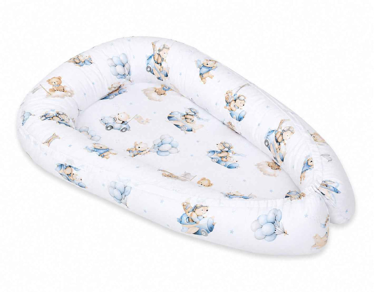 Baby nest double-sided Premium Cocoon for infants MY SWEET BABY- Blue Sky Bears