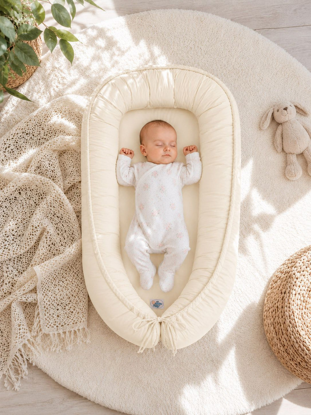 Baby nest double-sided Premium Cocoon for infants MY SWEET BABY- cream