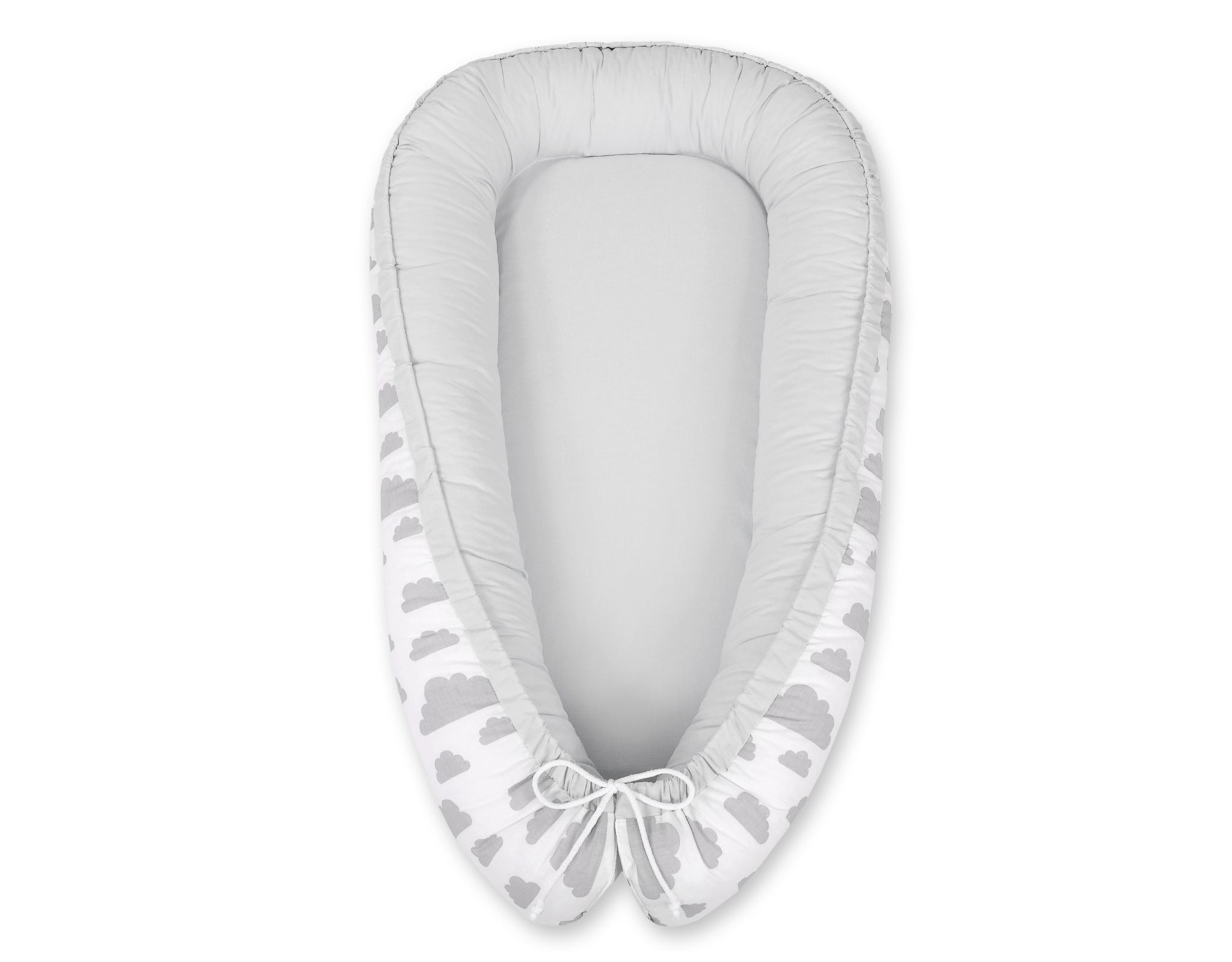 Baby nest double-sided Premium Cocoon for infants BOBONO- clouds gray/gray