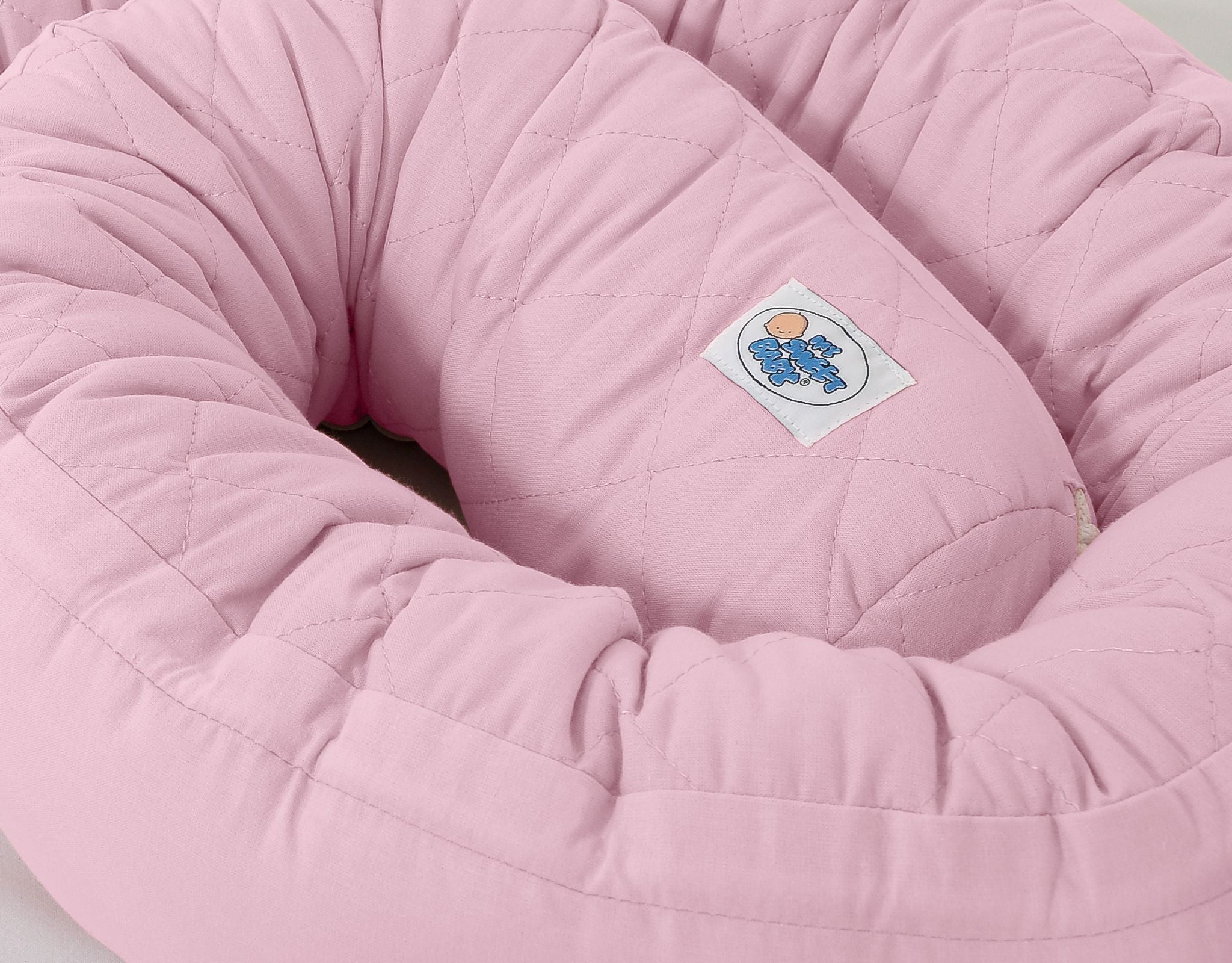 2-in-1- Baby nest quilted - snake pillow bumper - pink
