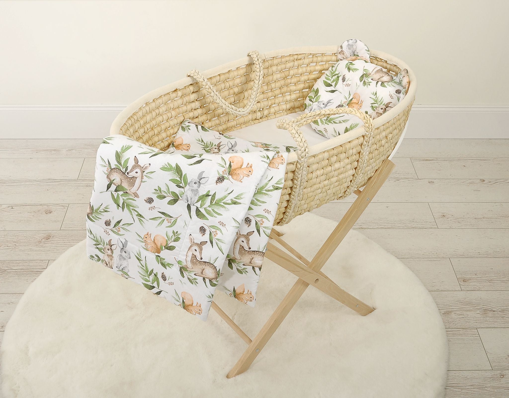 Duvet with pillow Teddy - 2pcs set - woodland green