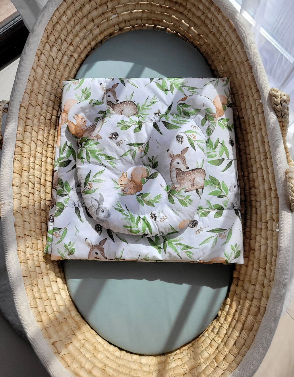 Duvet with pillow Teddy - 2pcs set - woodland green