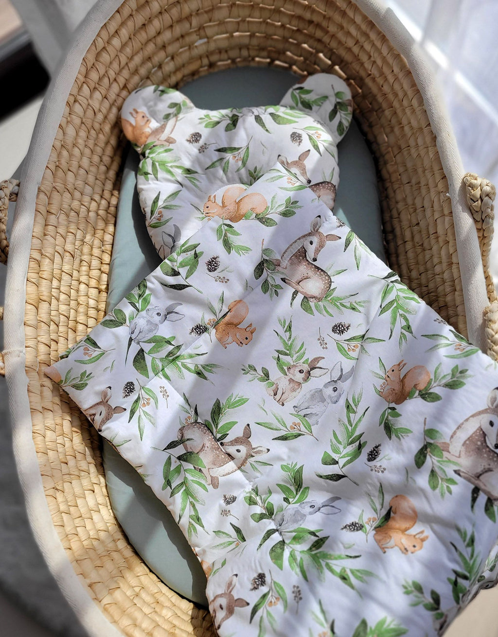 Duvet with pillow Teddy - 2pcs set - woodland green