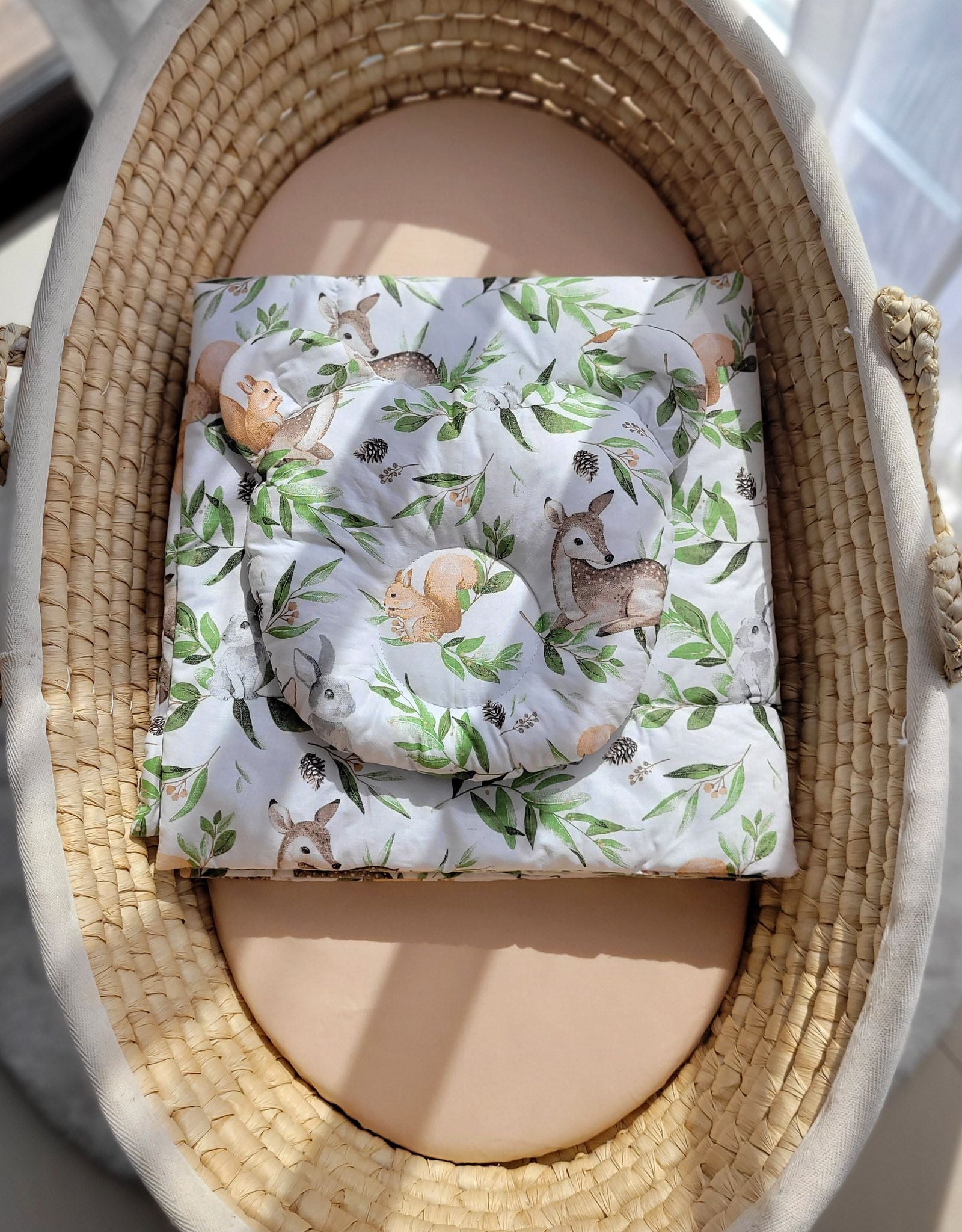 Duvet with pillow Teddy - 2pcs set - woodland green