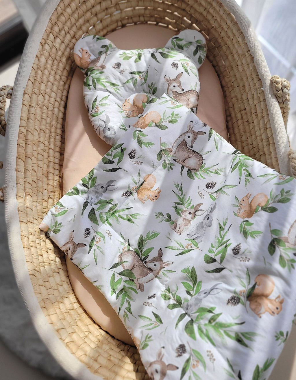 Duvet with pillow Teddy - 2pcs set - woodland green