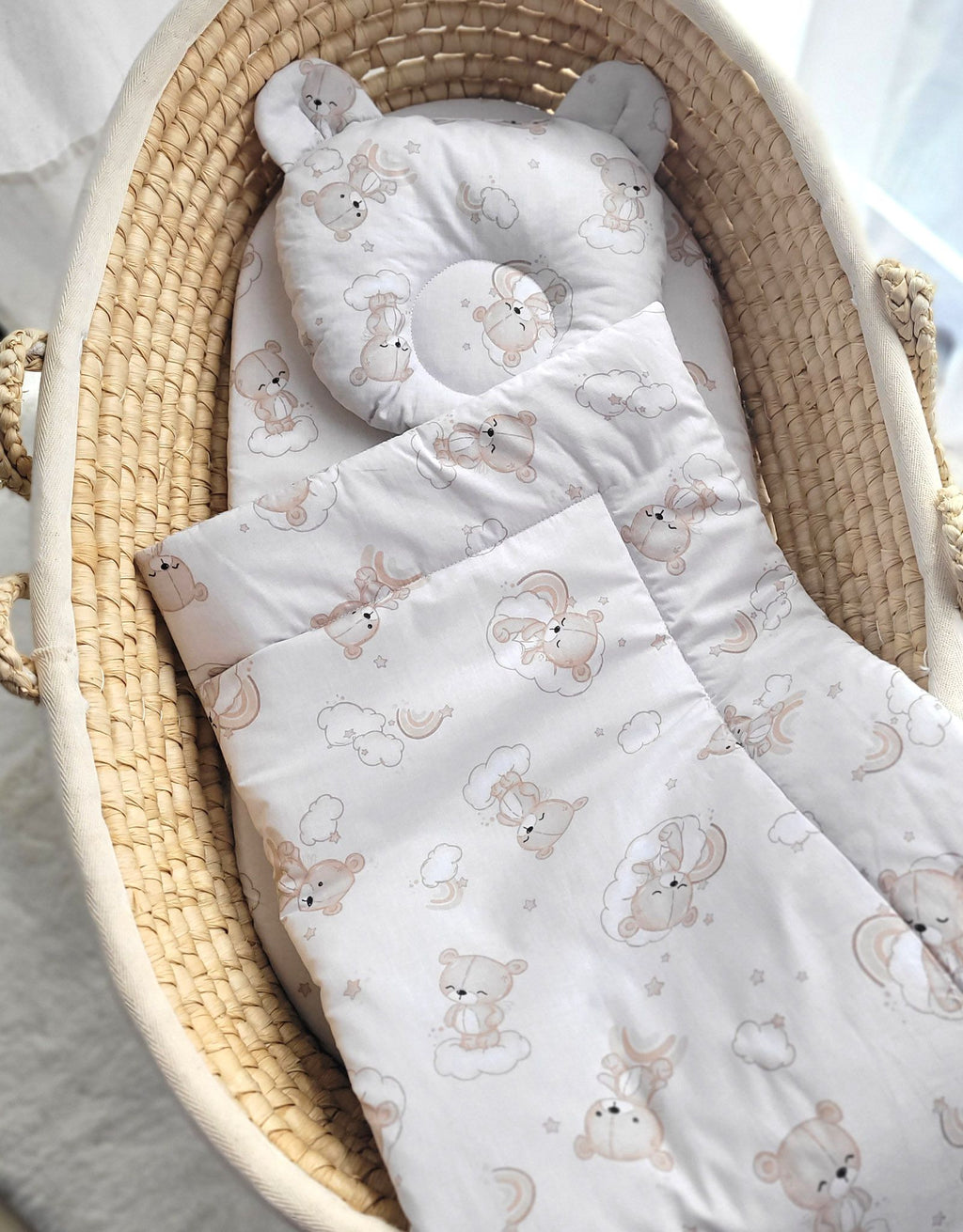 Duvet with pillow Teddy - 2pcs set - Rainbow beige bear