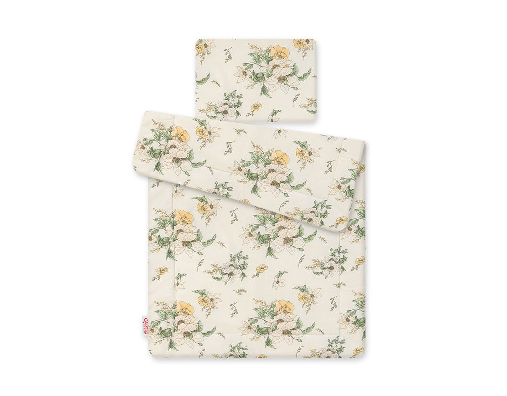 Bedding set 2-pcs 75x100cm NEWBORN- Clematis on beige