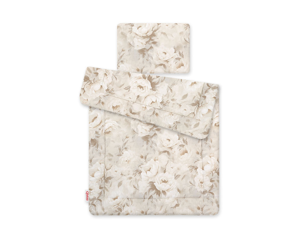 Bedding set 2-pcs 75x100cm NEWBORN- Peonies beige