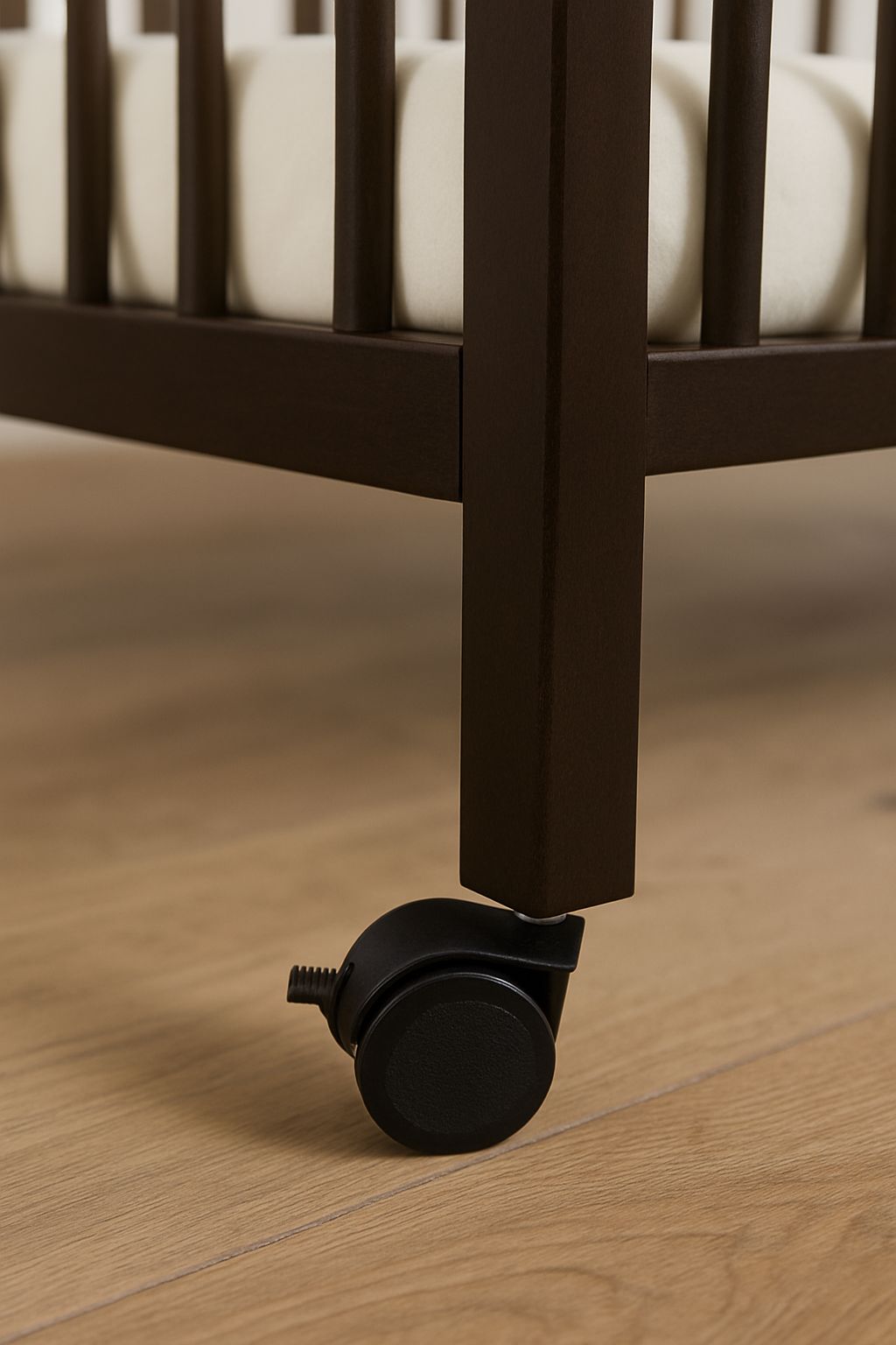 Baby cot castors - set black 4 pcs