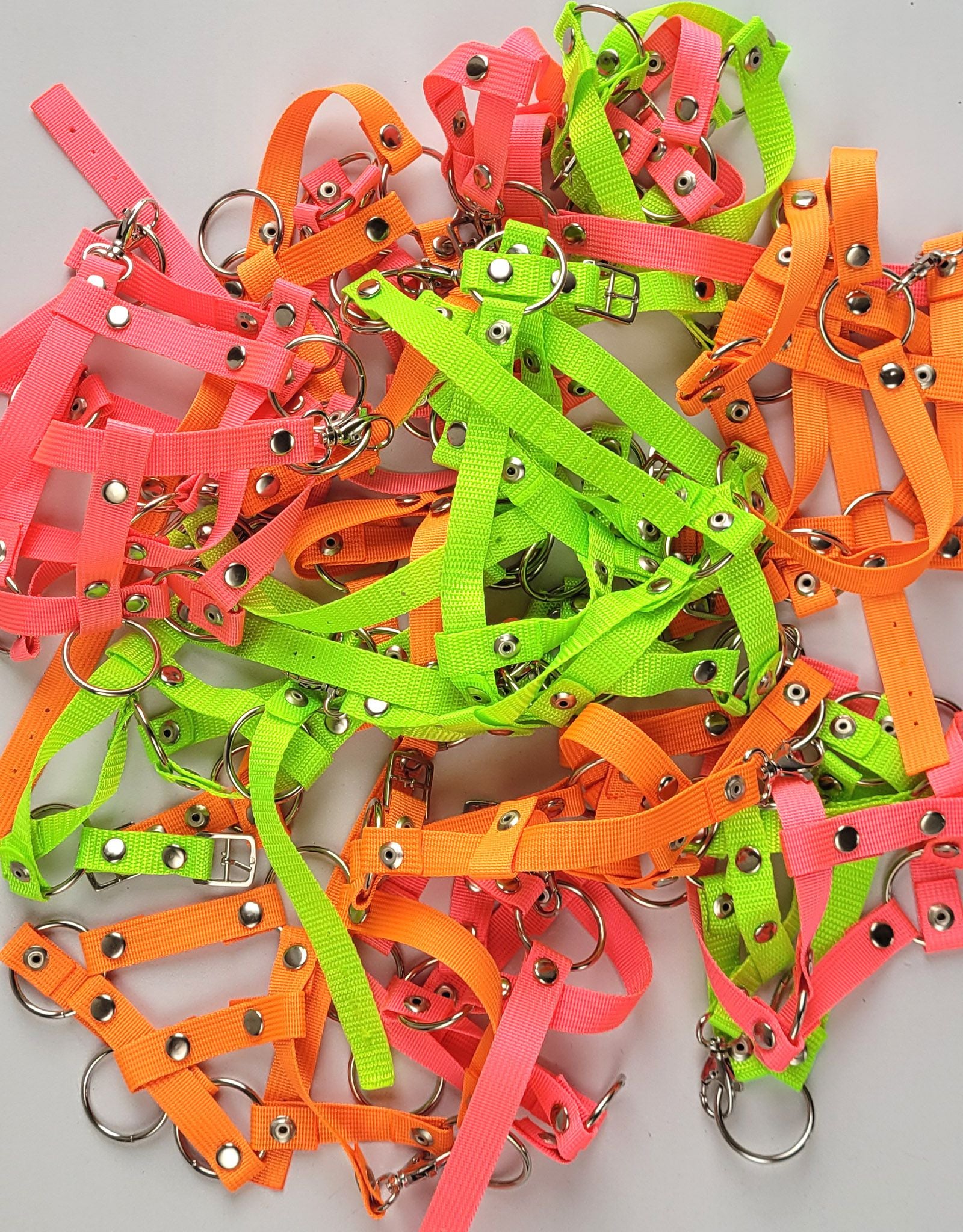 Hobby Horse reins for halters - neon green