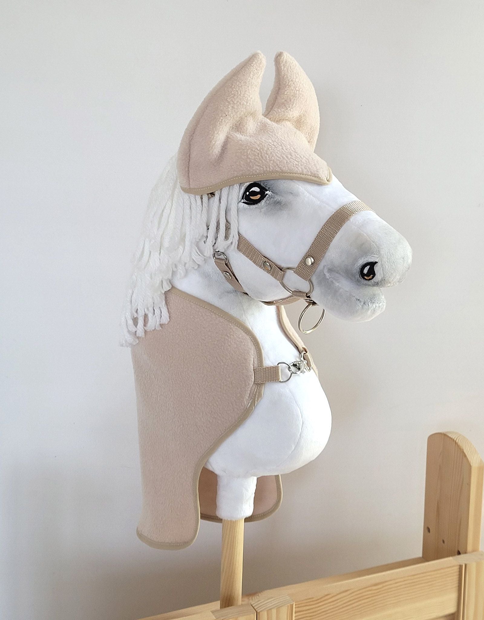 Set for Hobby Horse A4 and A5: Fleece blanket + earmuffs - beige