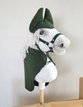 Set for Hobby Horse A4 and A5: Fleece blanket + earmuffs - bottle green