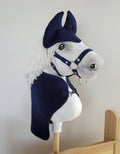 Set for Hobby Horse A4 and A5: Fleece blanket + earmuffs - denim