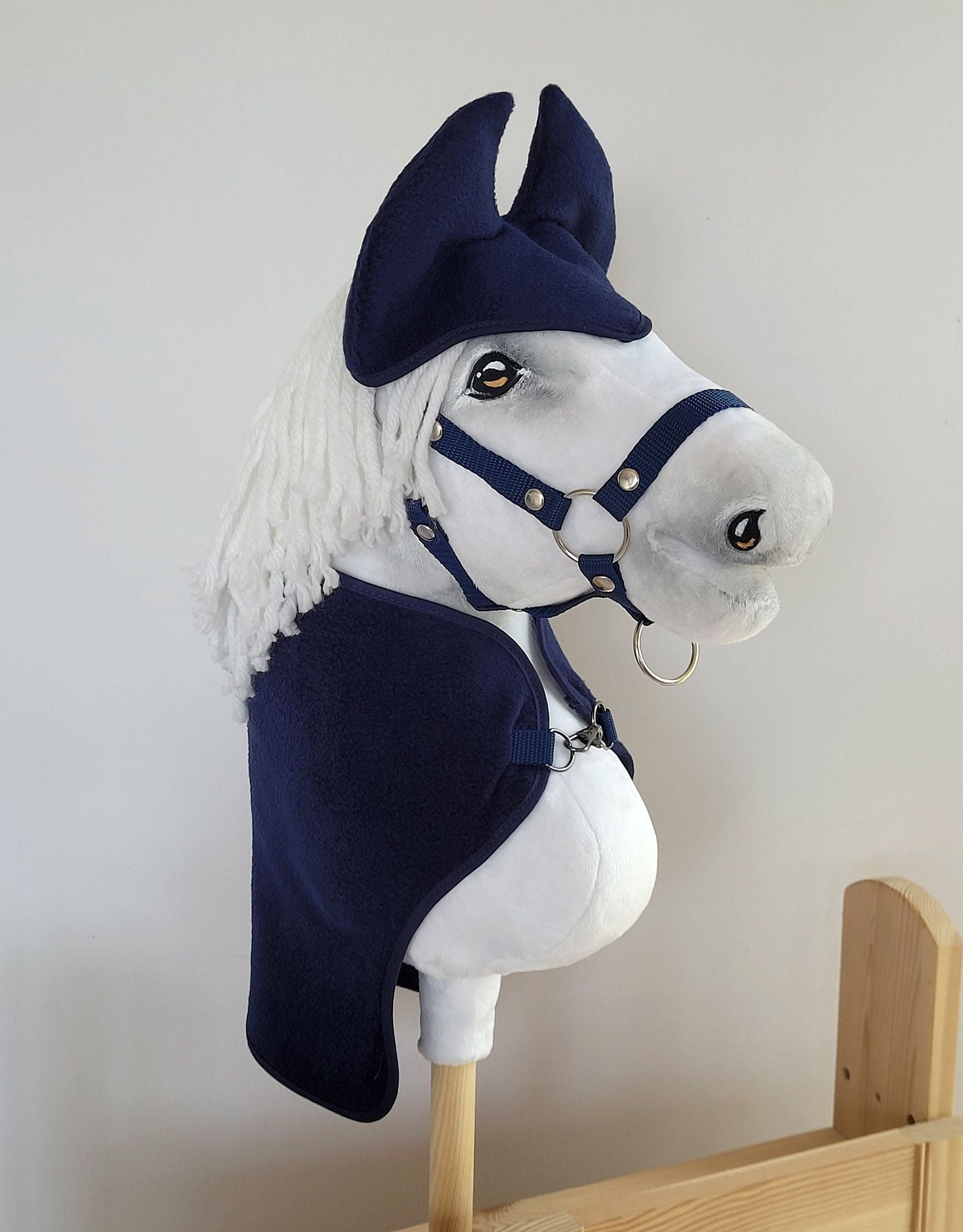 Set for Hobby Horse A4 and A5: Fleece blanket + earmuffs - denim