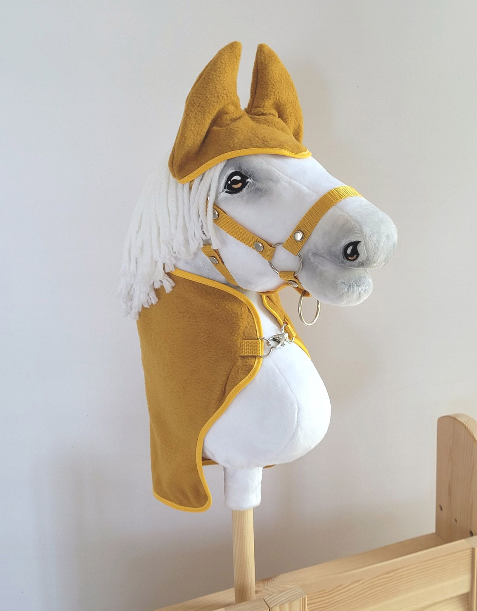 Set for Hobby Horse A4 and A5: Fleece blanket + earmuffs - honey yellow