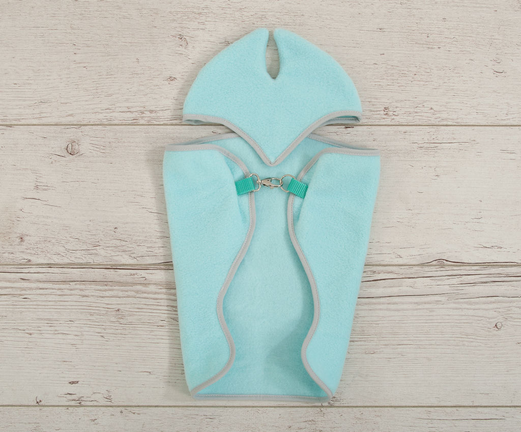 Set for Hobby Horse A4 and A5: Fleece blanket + earmuffs - light mint