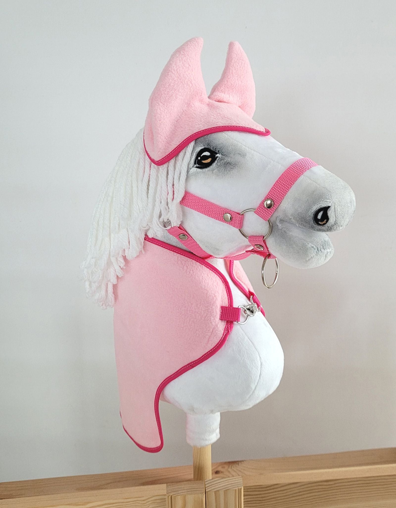 Set for Hobby Horse A4 and A5: Fleece blanket + earmuffs - light pink