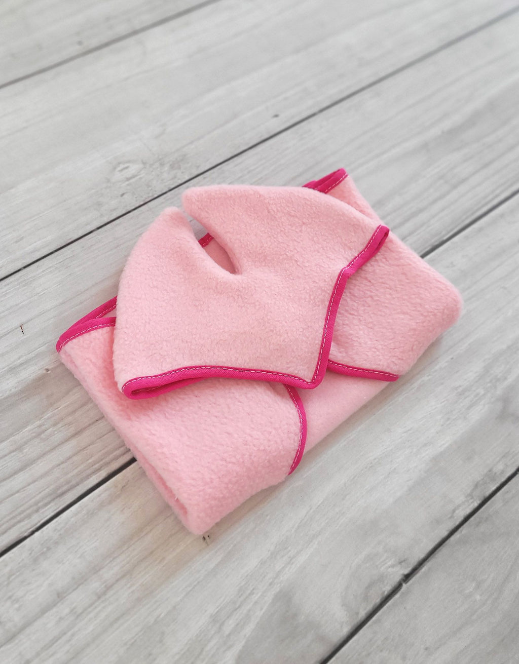 Set for Hobby Horse A3: Fleece blanket + earmuffs - light pink