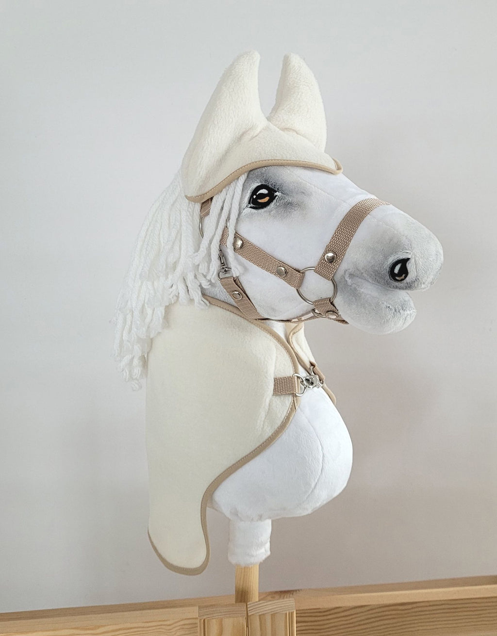 Set for Hobby Horse A3: Fleece blanket + earmuffs - cream