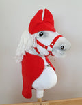 Set for Hobby Horse A4 and A5: Fleece blanket + earmuffs - red