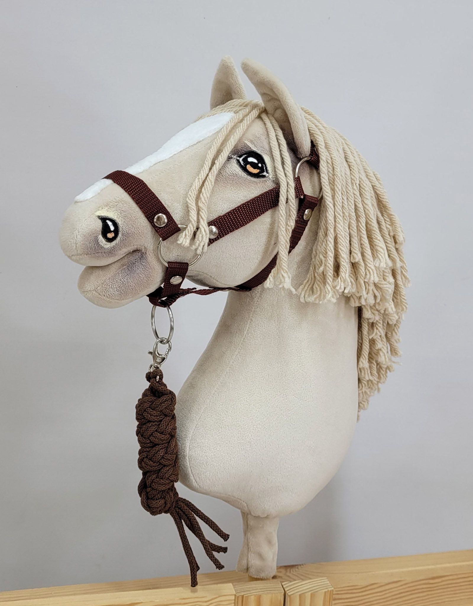 Tether for Hobby Horse made of double-twine cord - braun