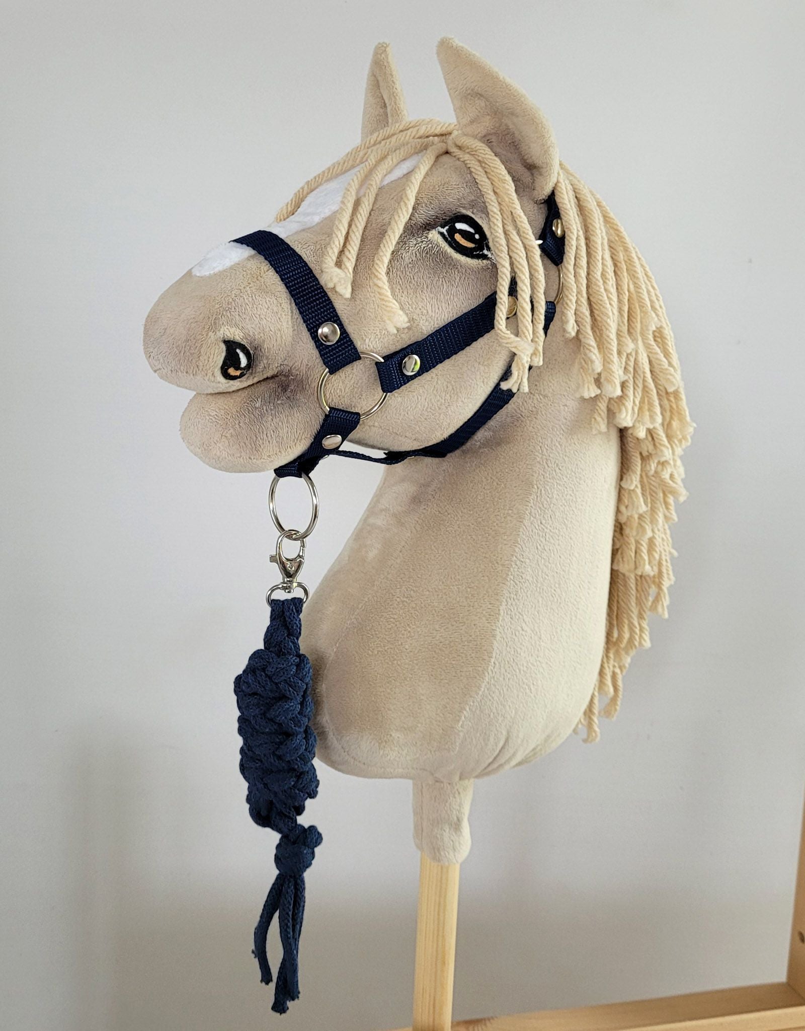 Tether for Hobby Horse made of double-twine cord - navy blue