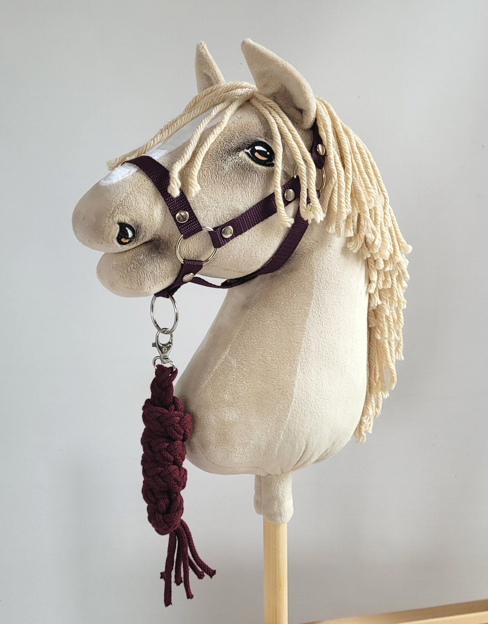 Tether for Hobby Horse made of double-twine cord - plum