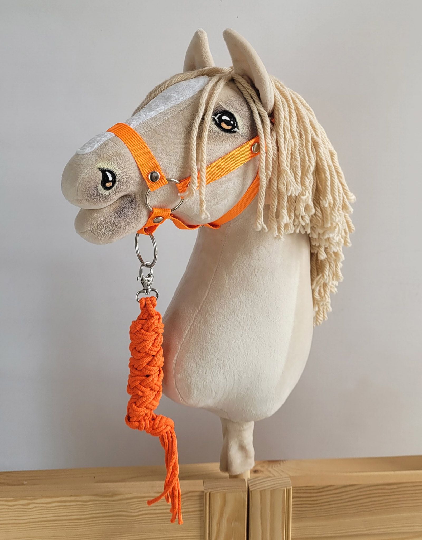 Tether for Hobby Horse made of double-twine cord - neon orange