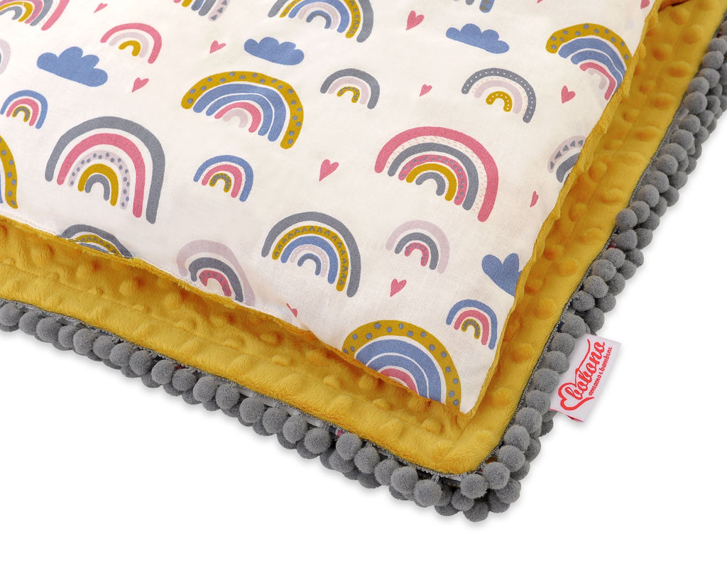 Set: Double-sided blanket minky + pillow- rainbow