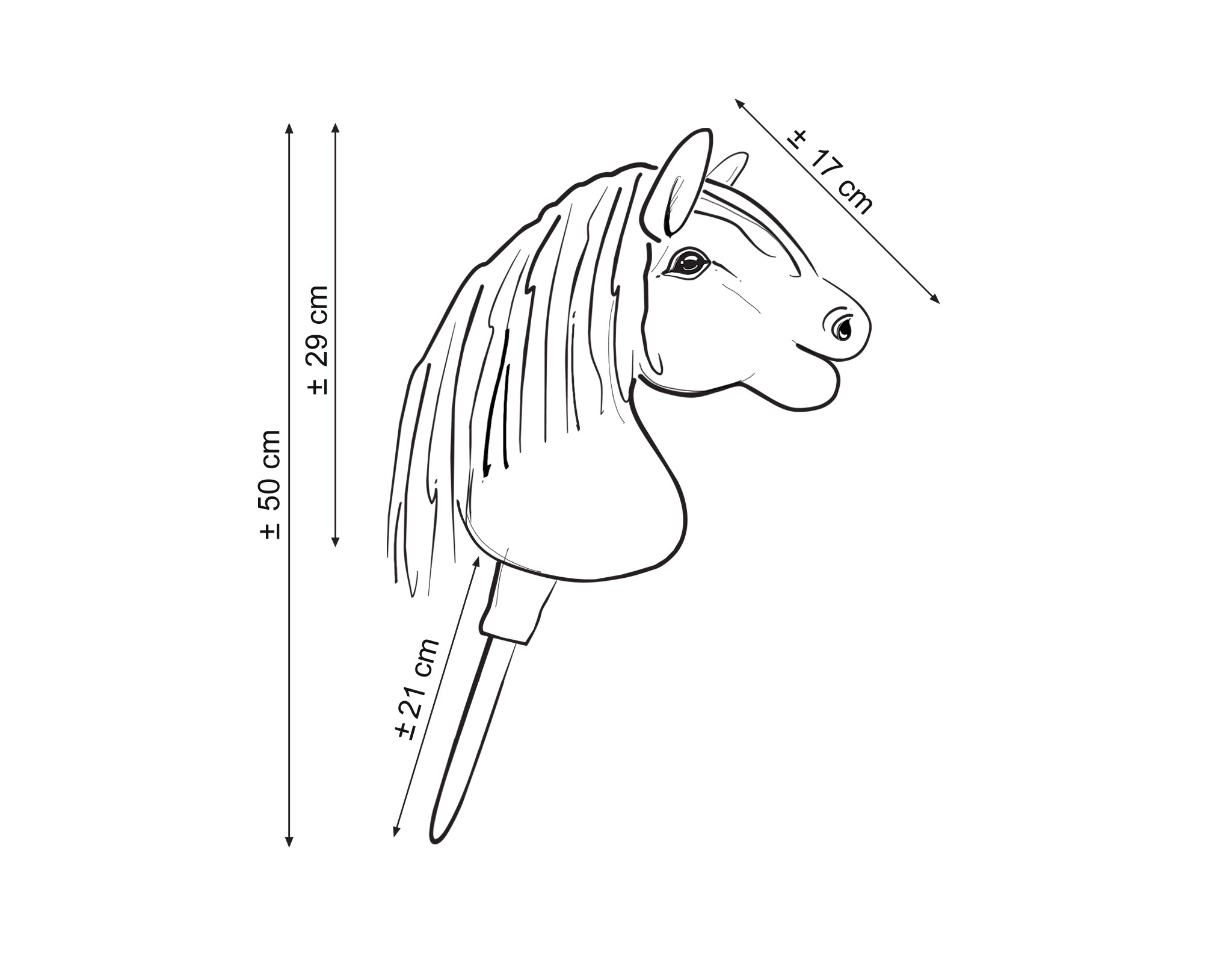 Horse on a stick Super Hobby Horse Premium brown leopard with a white mane A5