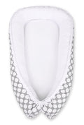 Baby nest double-sided Premium Cocoon for infants BOBONO- white dots/white