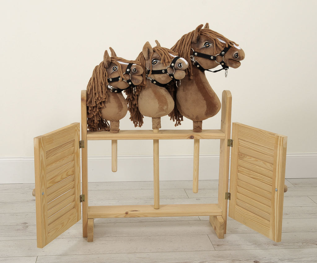 Horse on a stick Super Hobby Horse Premium  dapple grey horse with a grey mane A5