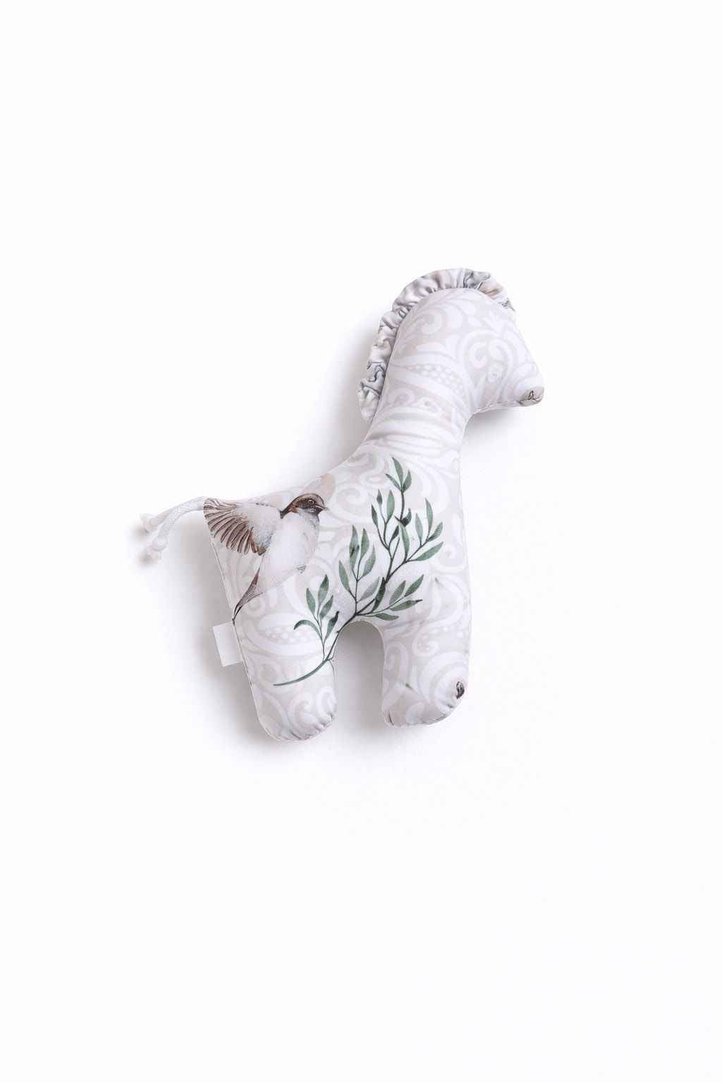 LUCKY Horse - a soft first cuddly toy - Brown birds