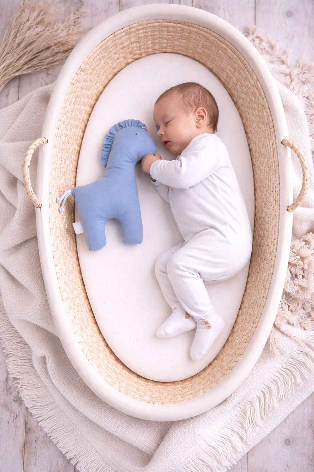LUCKY Horse - a soft first cuddly toy - Dusty blue