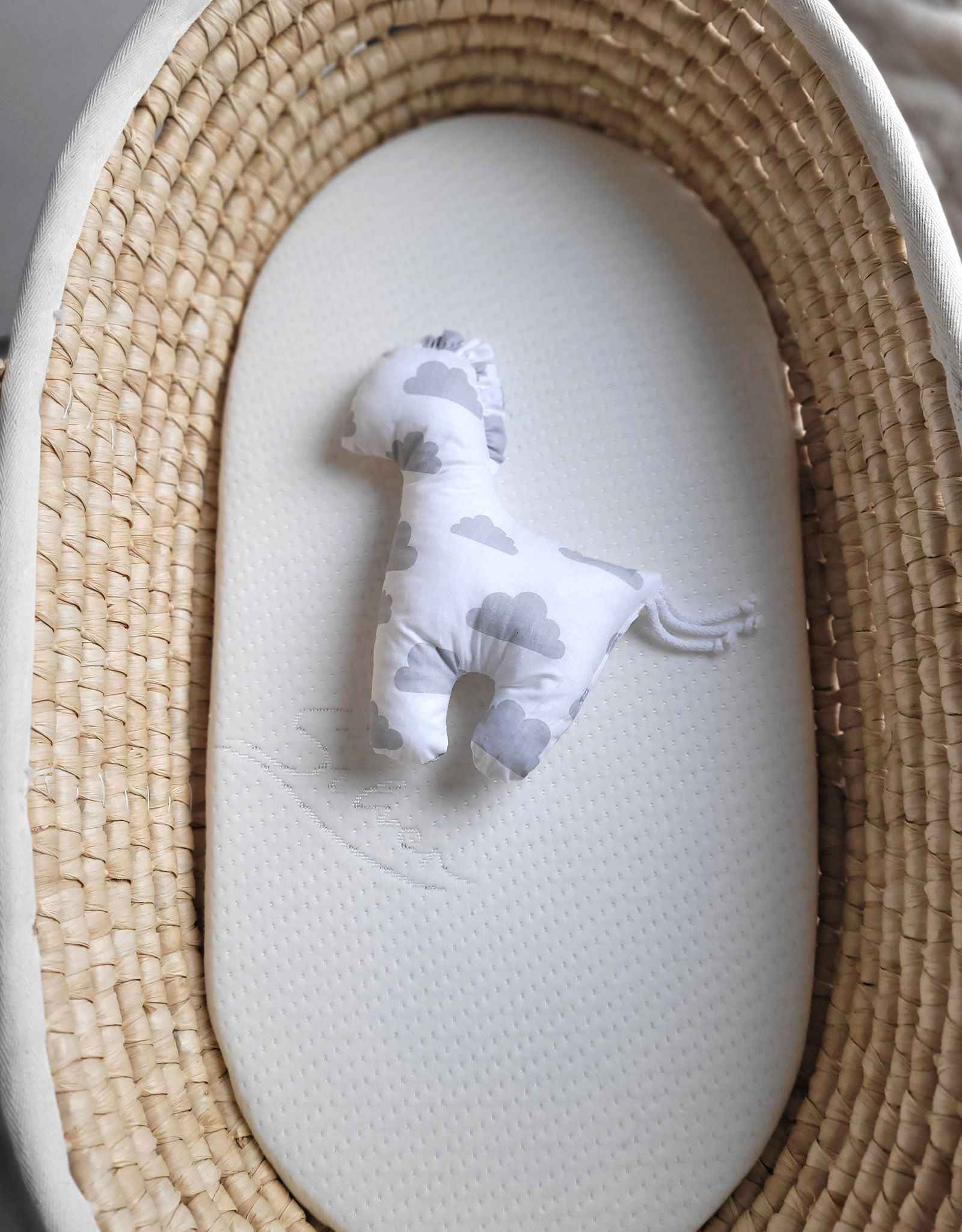 LUCKY Horse - a soft first cuddly toy - Grey clouds