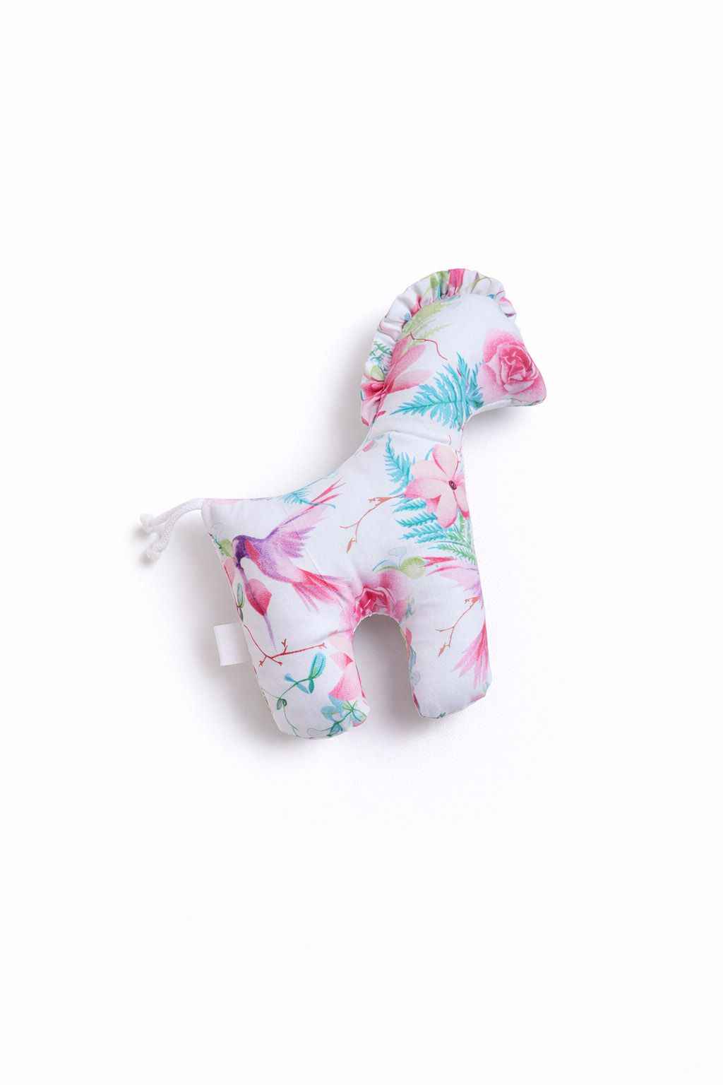 LUCKY Horse - a soft first cuddly toy - Hummingbirds in flowers