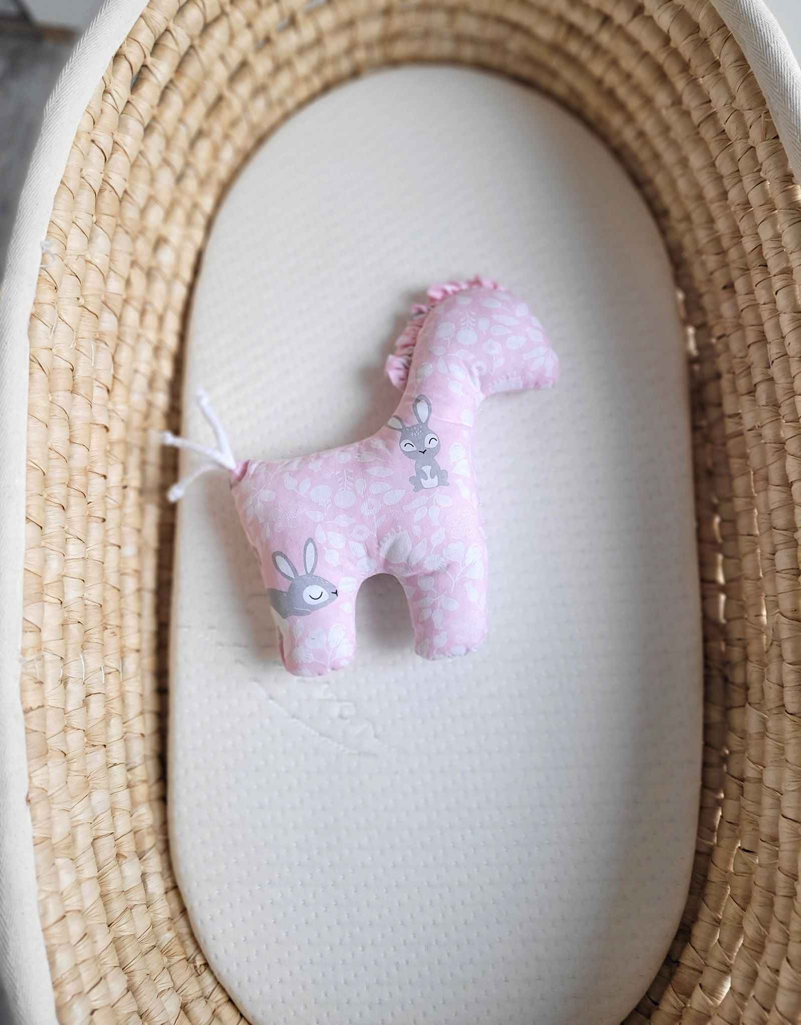 LUCKY Horse - a soft first cuddly toy - Pink Bunnies