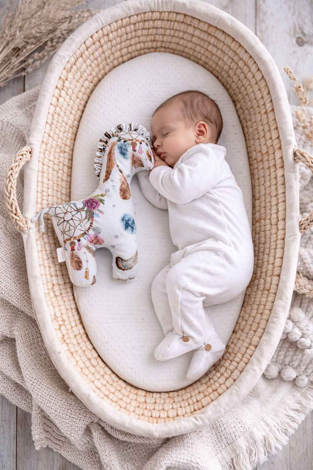 LUCKY Horse - a soft first cuddly toy - Dream catchers white