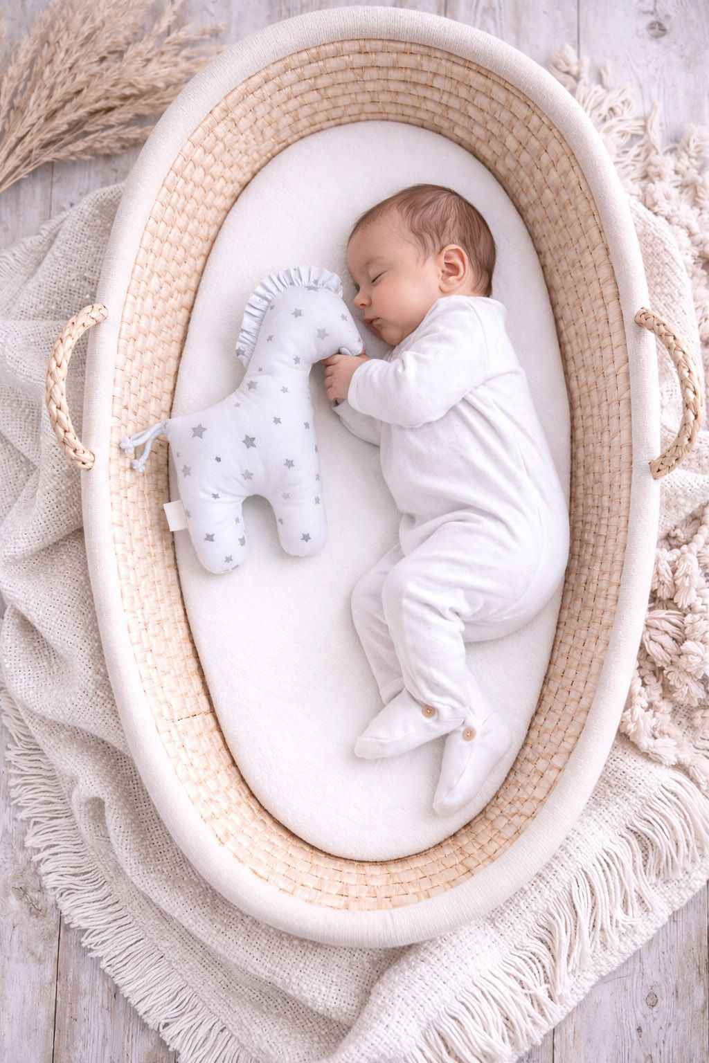 LUCKY Horse - a soft first cuddly toy - Mini gray stars