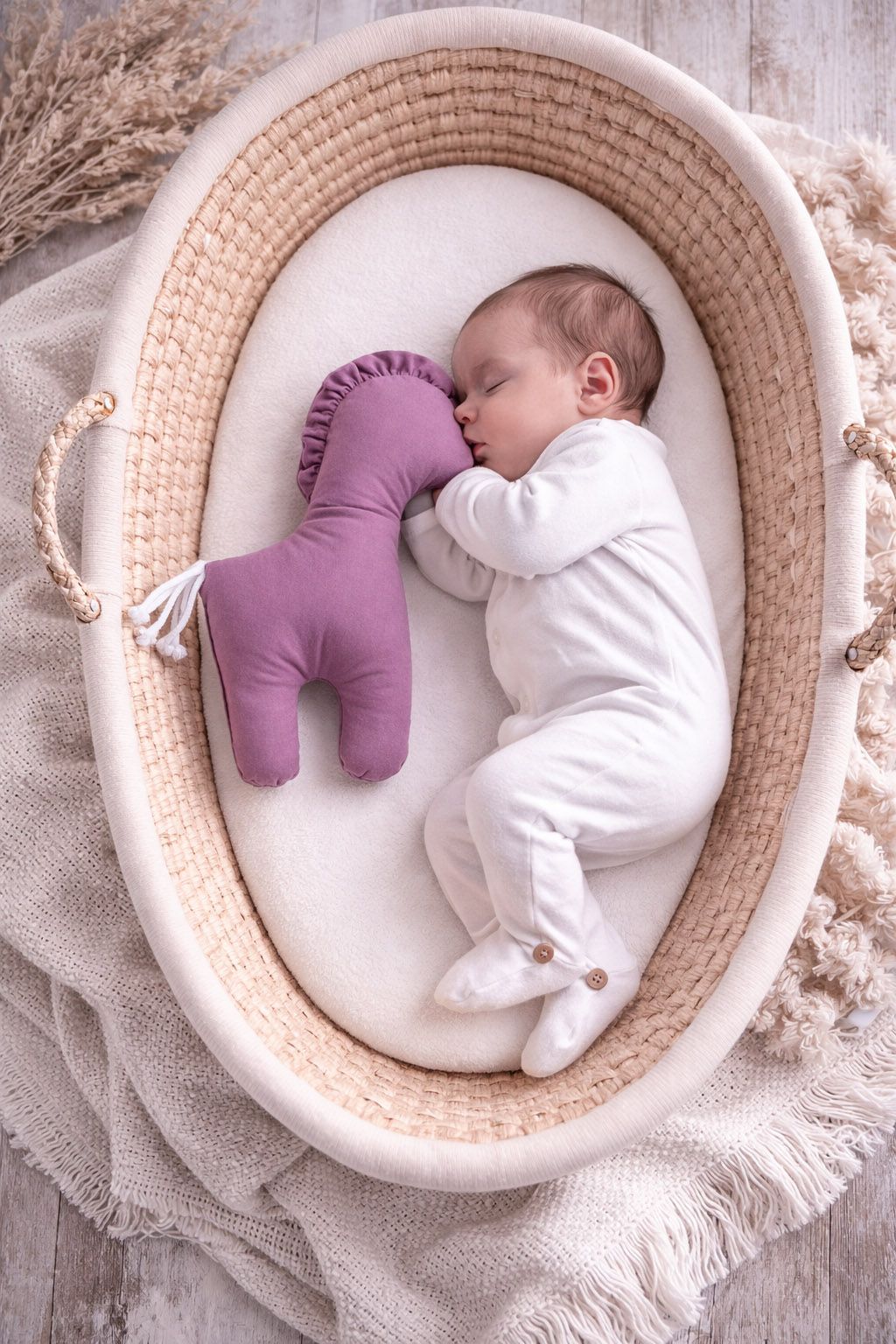 LUCKY Horse - a soft first cuddly toy - Dusty rose