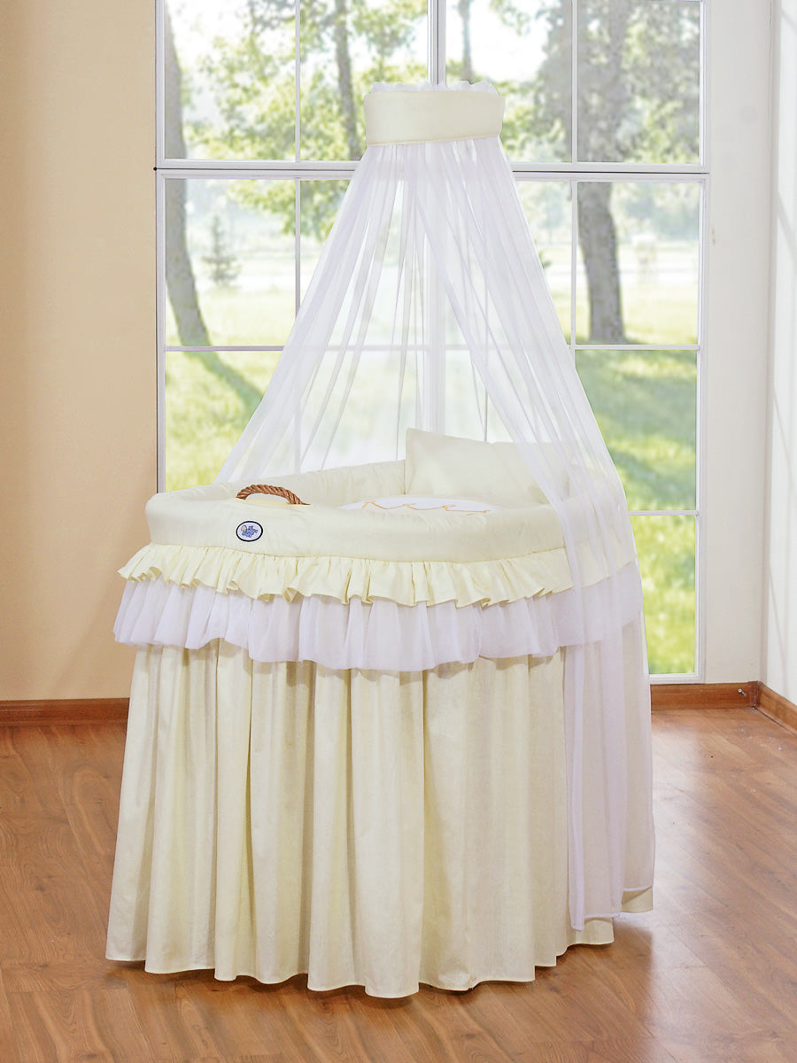 Moses Basket Wicker drape crib - Little Princess cream