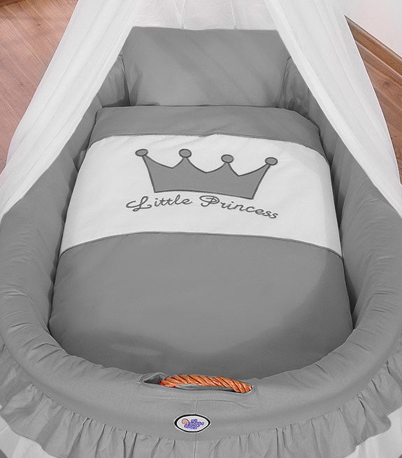 Moses Basket Wicker drape crib - Little Princess anthracite